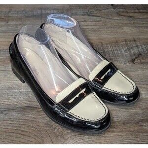 Lauren Ralph Lauren Gaston Penny Loafers Patent Tuxedo Flat Shoes Womens 8B
